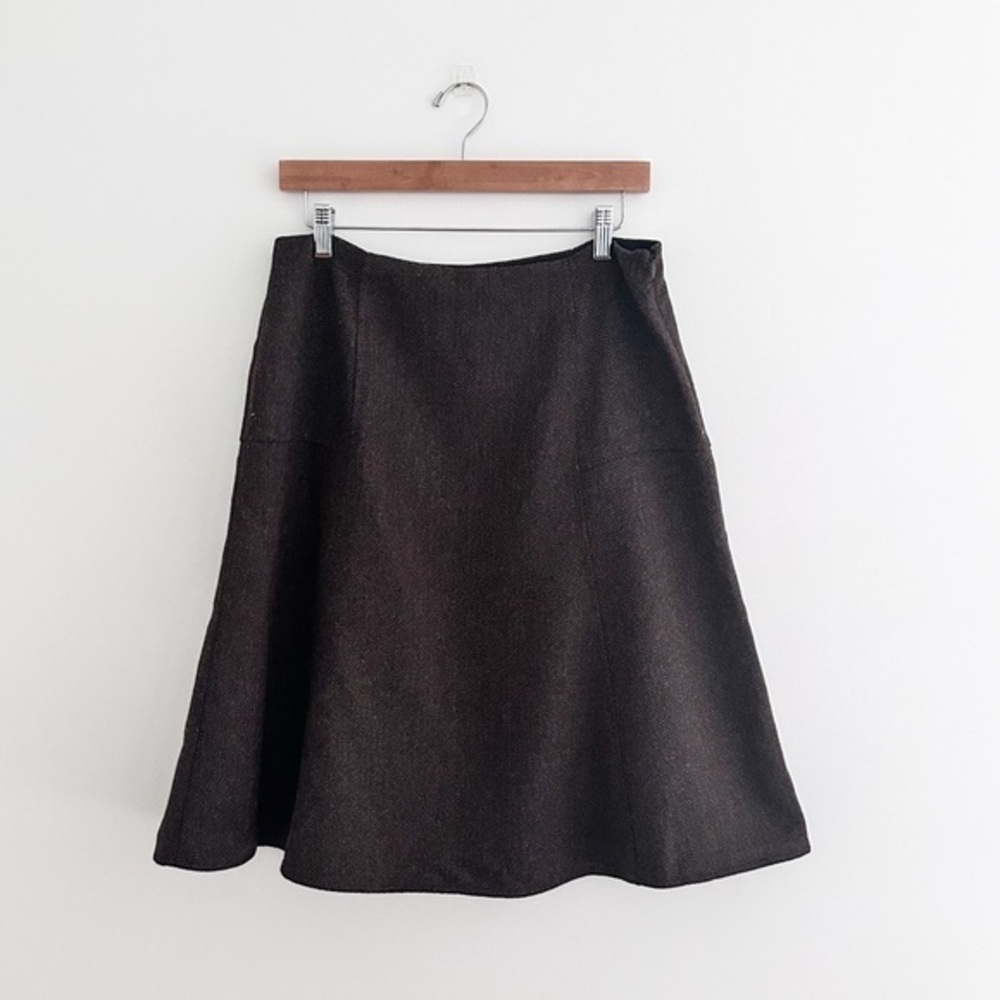 Sundance Wool Blend Tweed Herringbone A Line Skirt Size 10